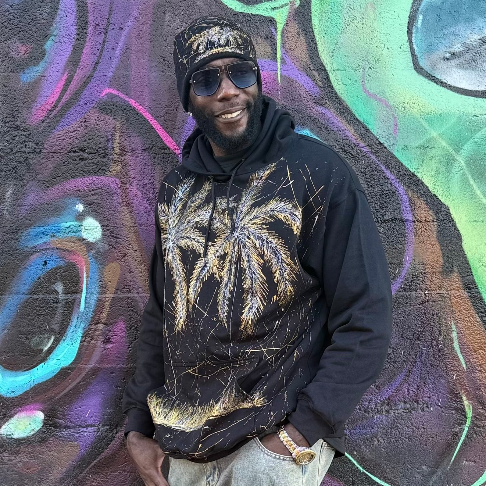 Sparkling Coconuts Hand-Painted T-Shirt – Wearable African Art Hoodie