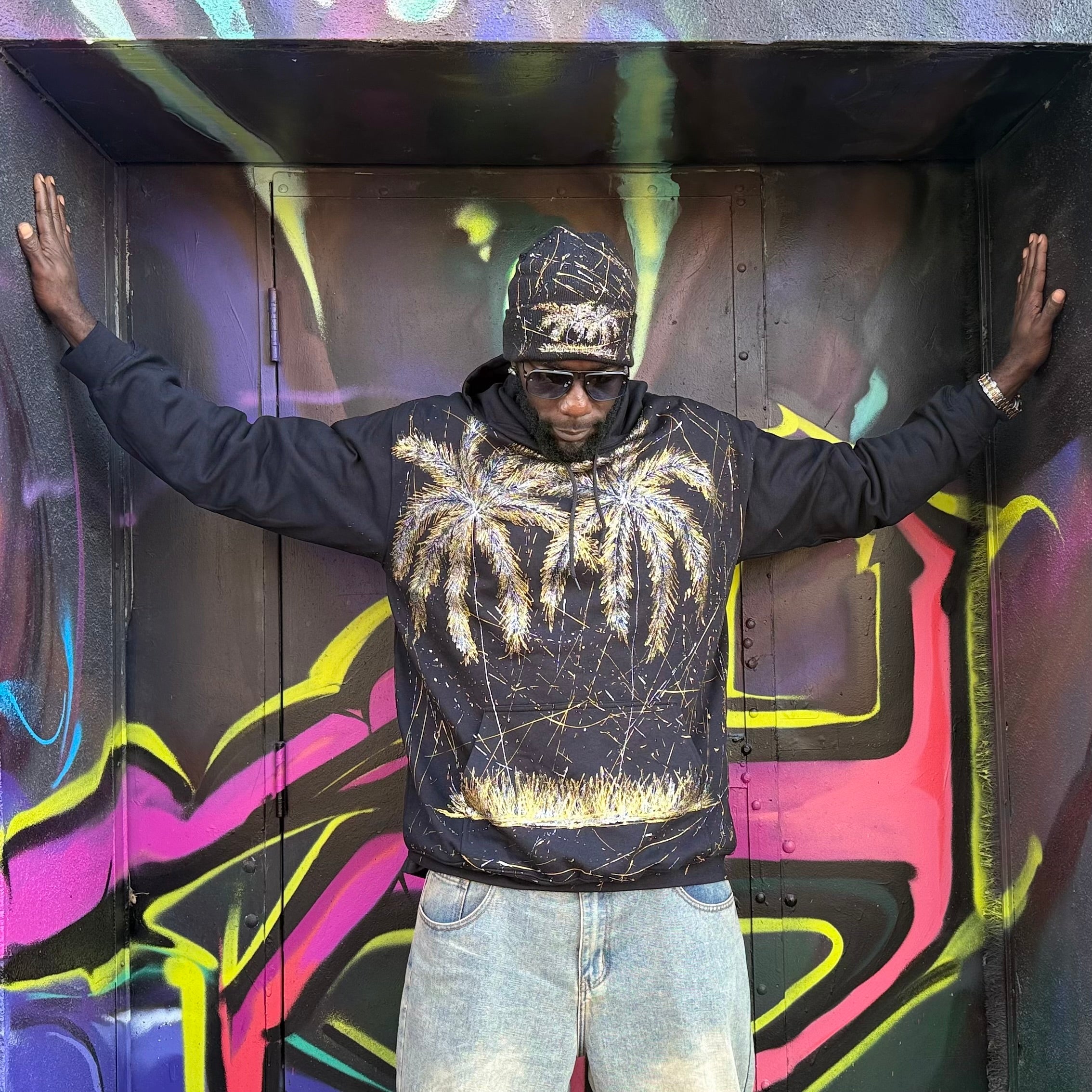 Sparkling Coconuts Hand-Painted T-Shirt – Wearable African Art Hoodie