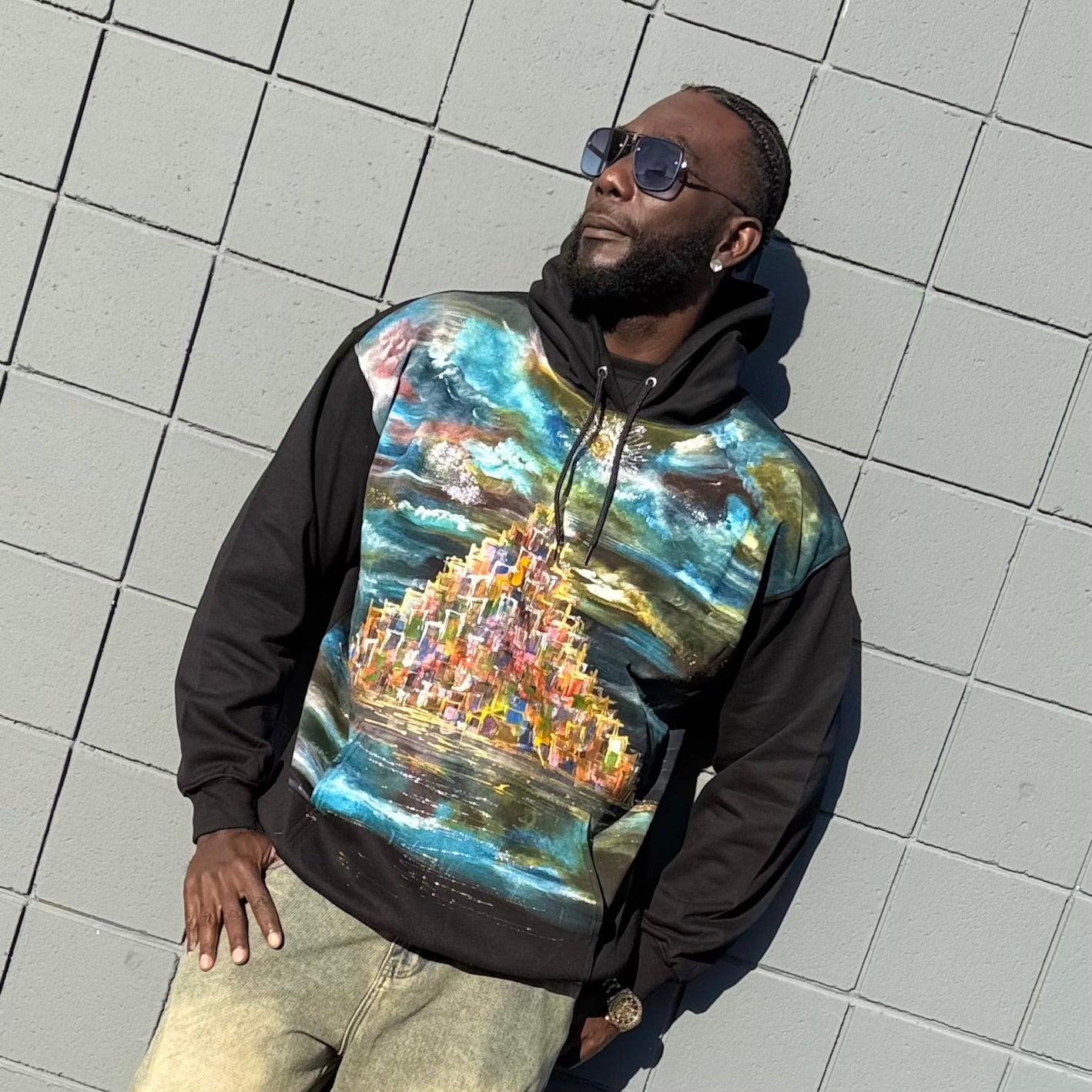 City Lights Hand-Painted T-Shirt or Hoodie – Wearable African Art