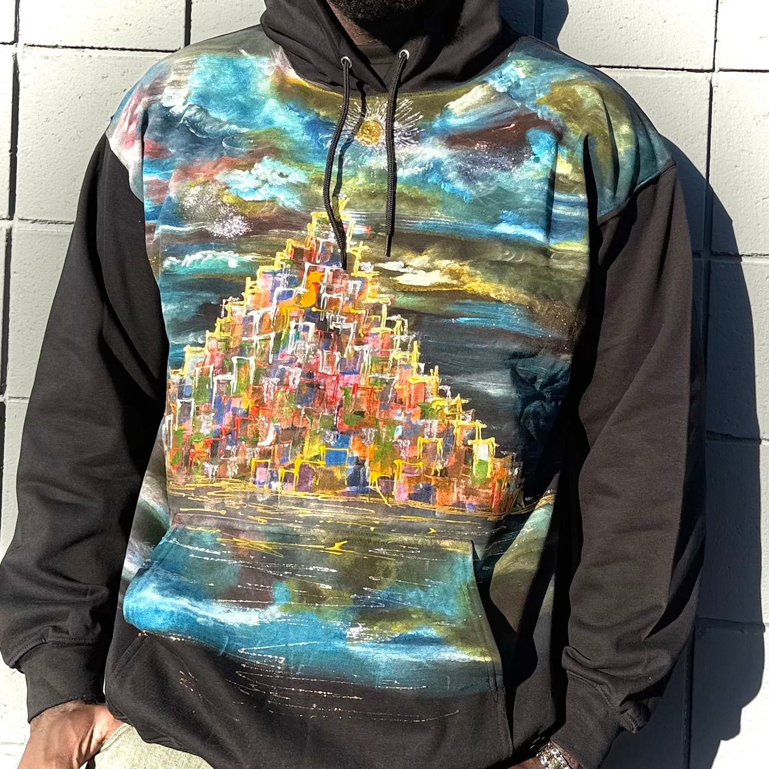 City Lights Hand-Painted T-Shirt or Hoodie – Wearable African Art