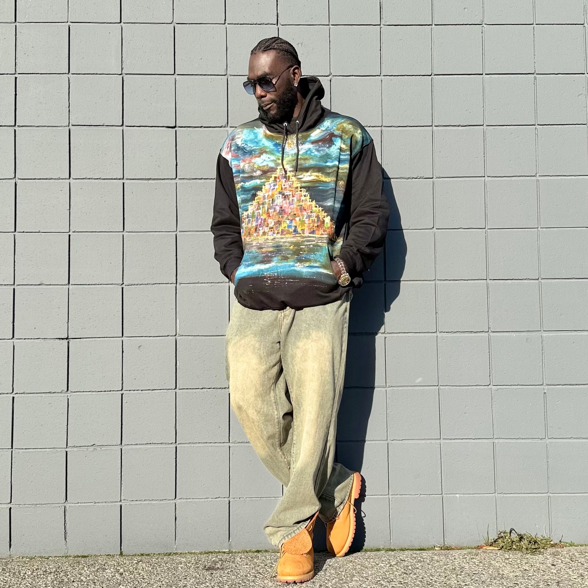 City Lights Hand-Painted T-Shirt or Hoodie – Wearable African Art