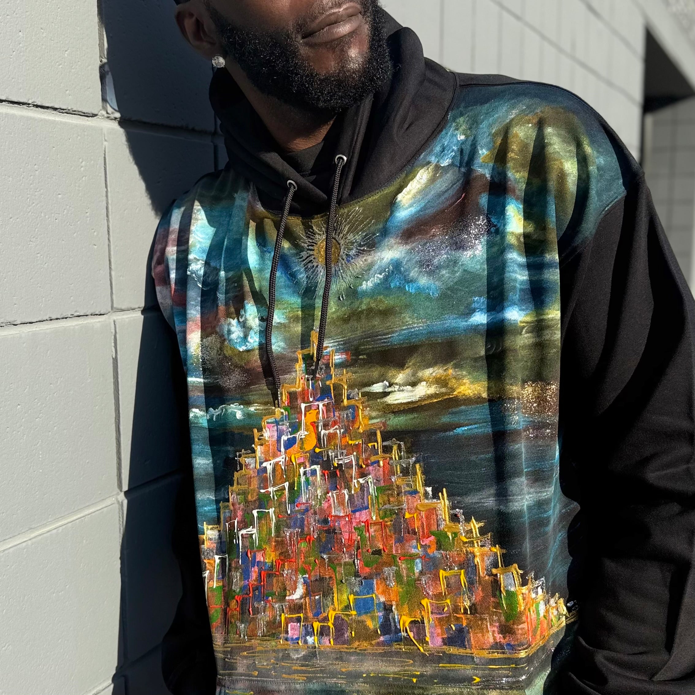 City Lights Hand-Painted T-Shirt or Hoodie – Wearable African Art