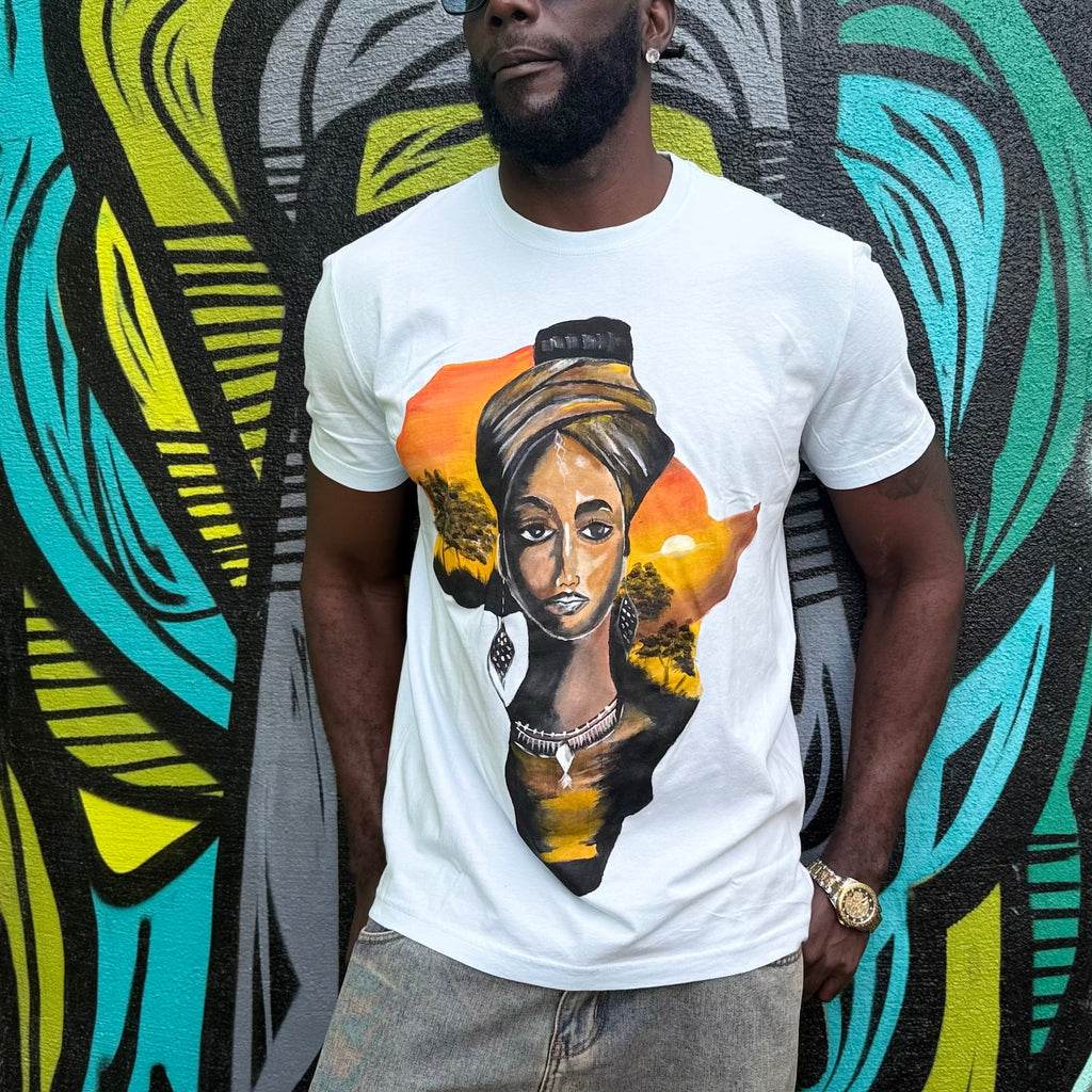 Face of Africa Hand-Painted T-Shirt – Wearable Art Hoodie
