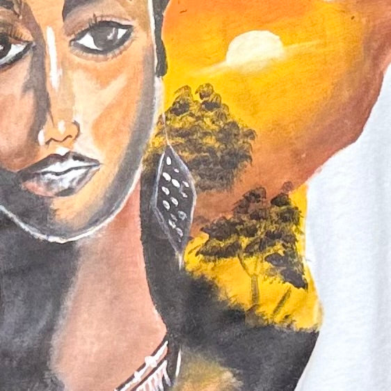 Face of Africa Hand-Painted T-Shirt – Wearable Art Hoodie
