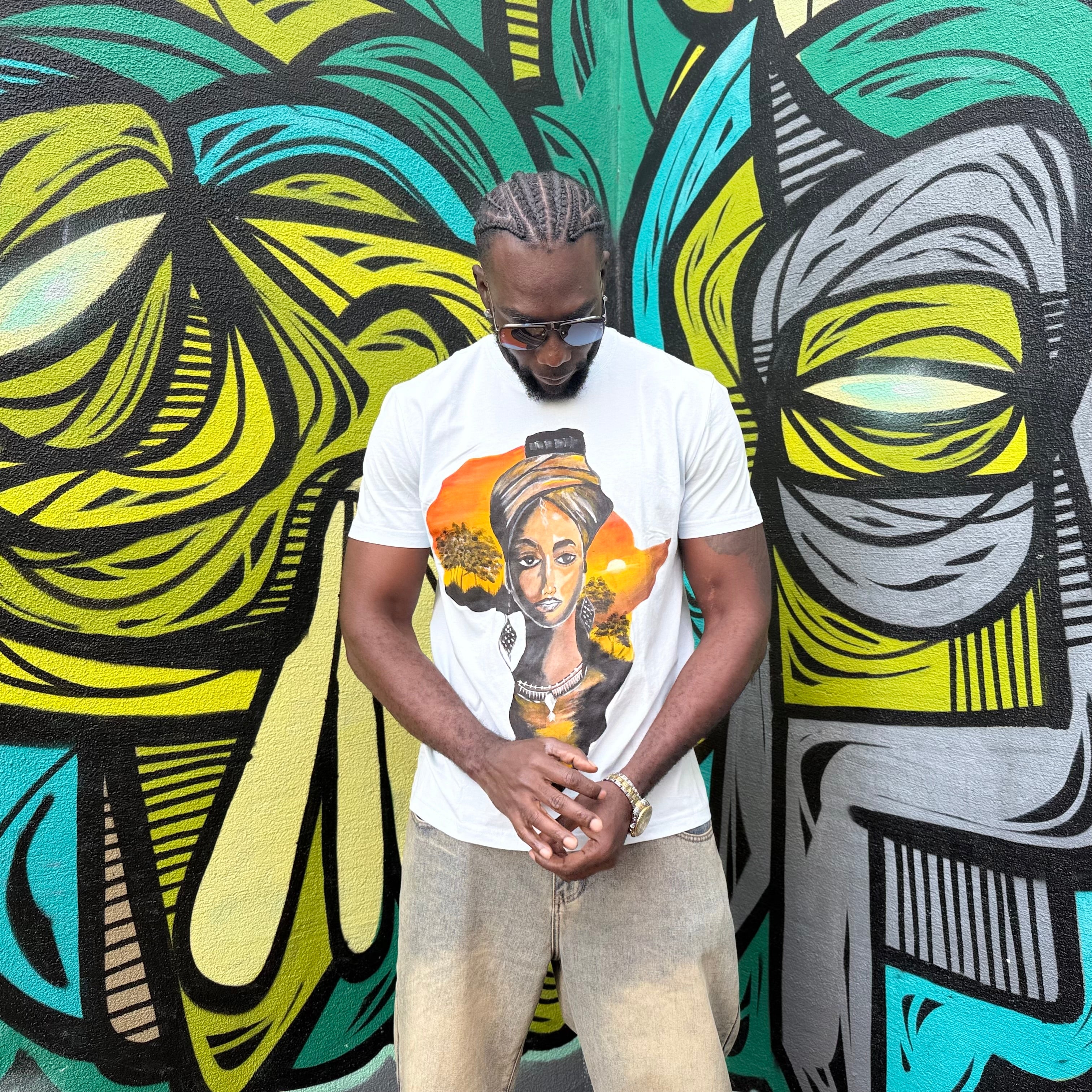 Face of Africa Hand-Painted T-Shirt – Wearable Art Hoodie
