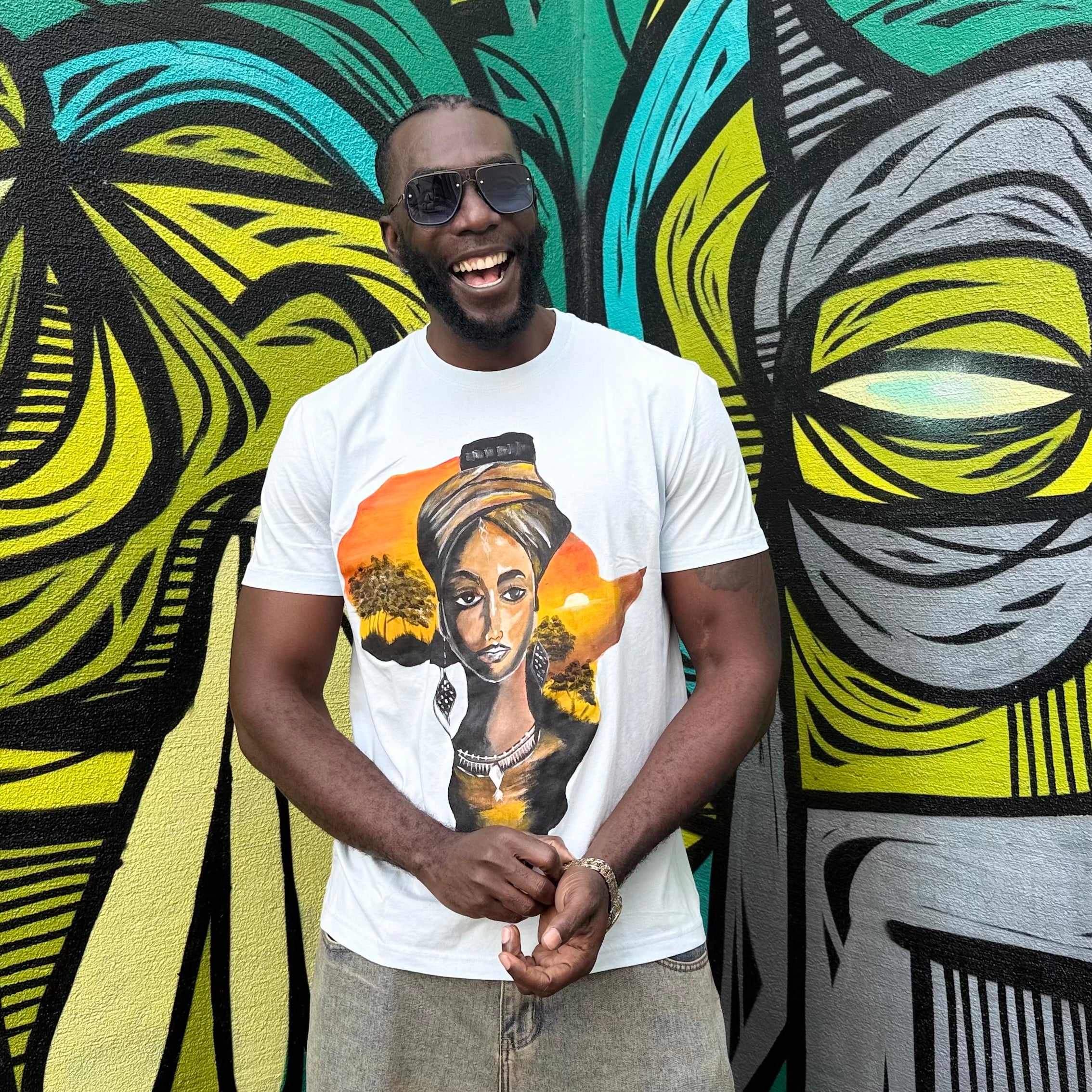 Face of Africa Hand-Painted T-Shirt – Wearable Art Hoodie