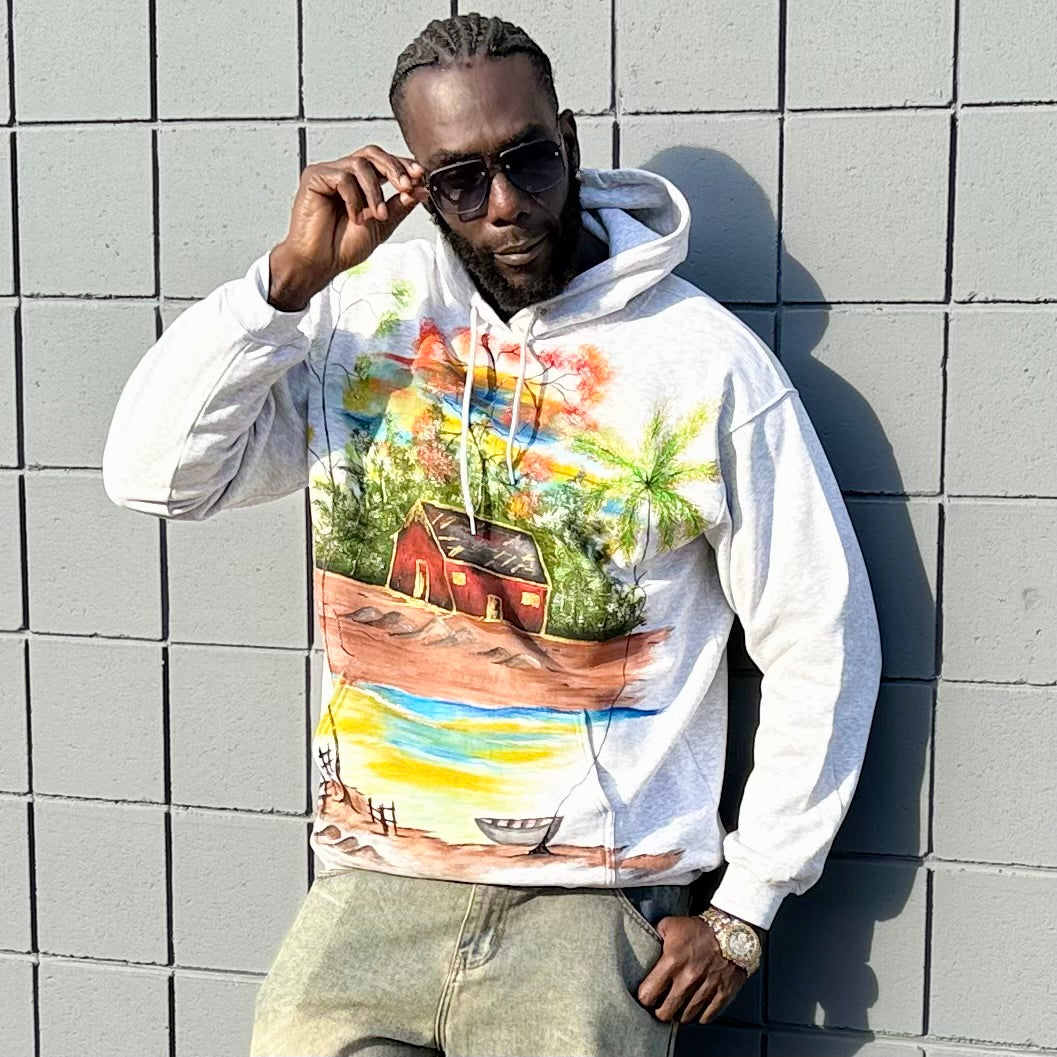 African Village Hand-Painted T-Shirt and Hoodie