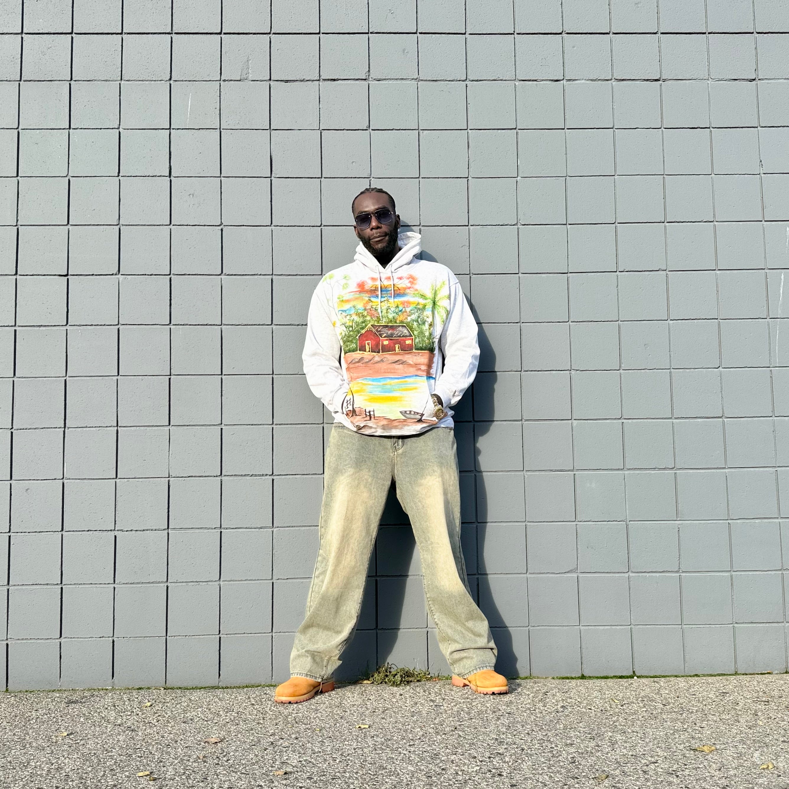 African Village Hand-Painted T-Shirt and Hoodie