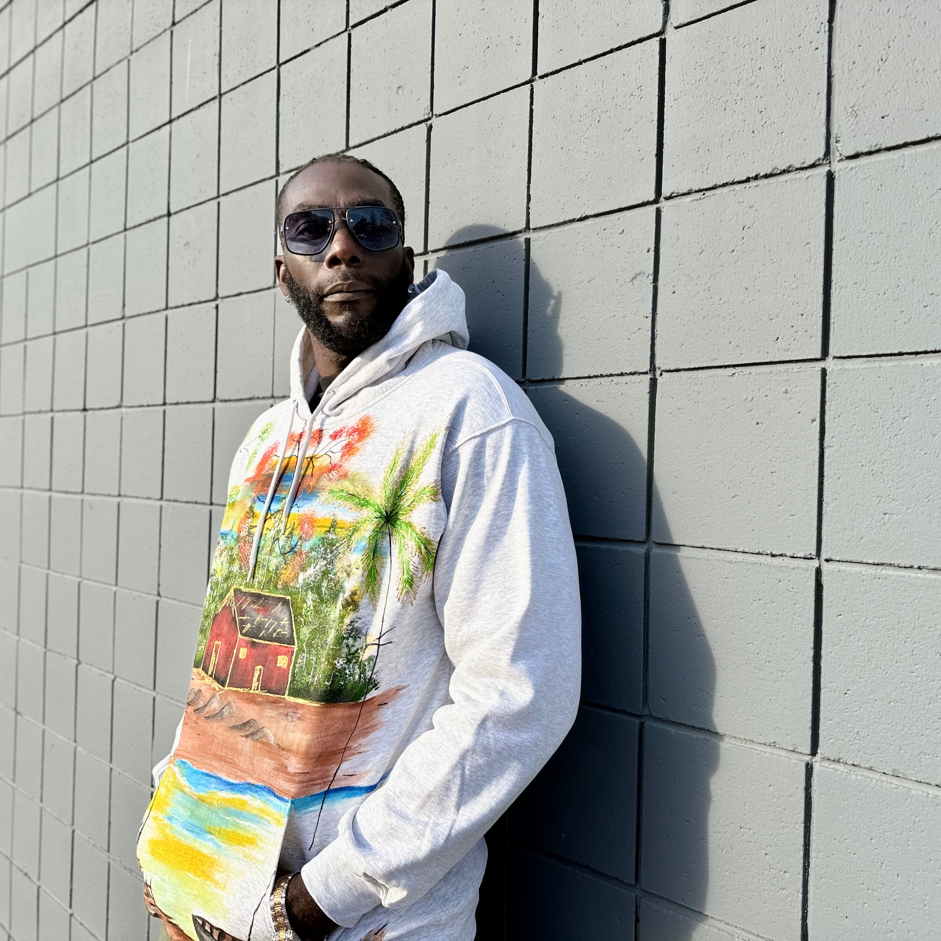 African Village Hand-Painted T-Shirt and Hoodie