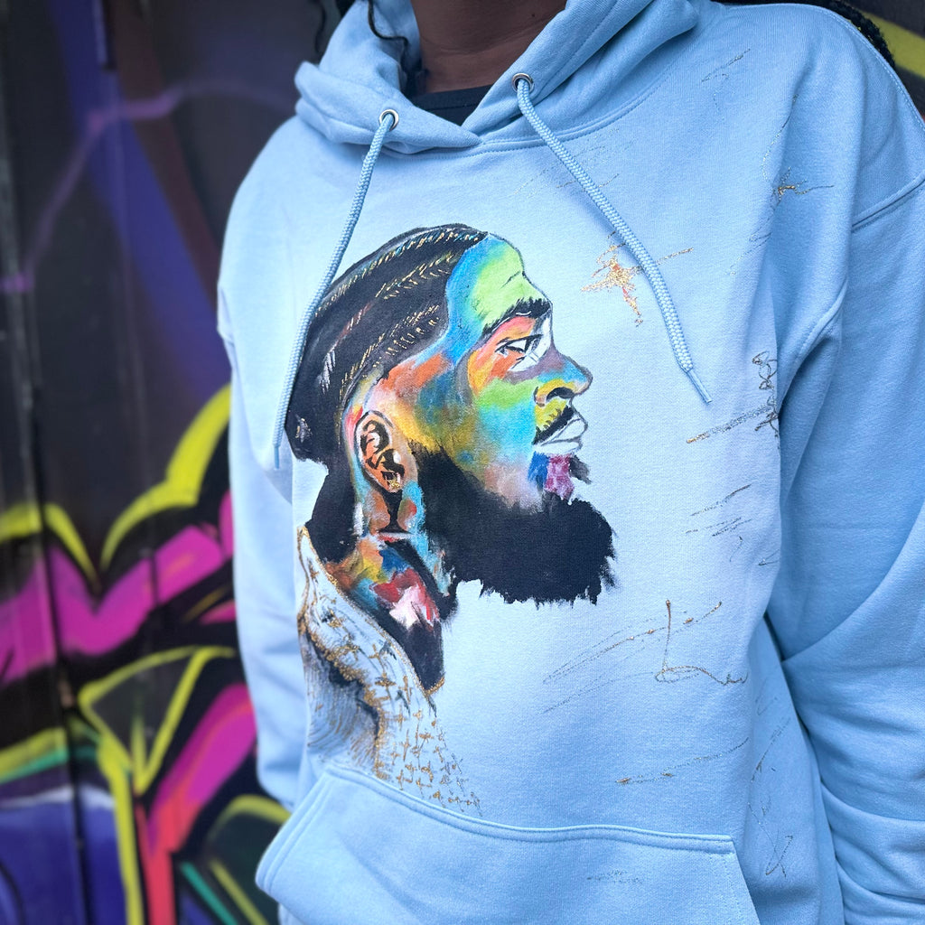 African Man Portrait Hand-Painted Unisex T-Shirt and Hoodie