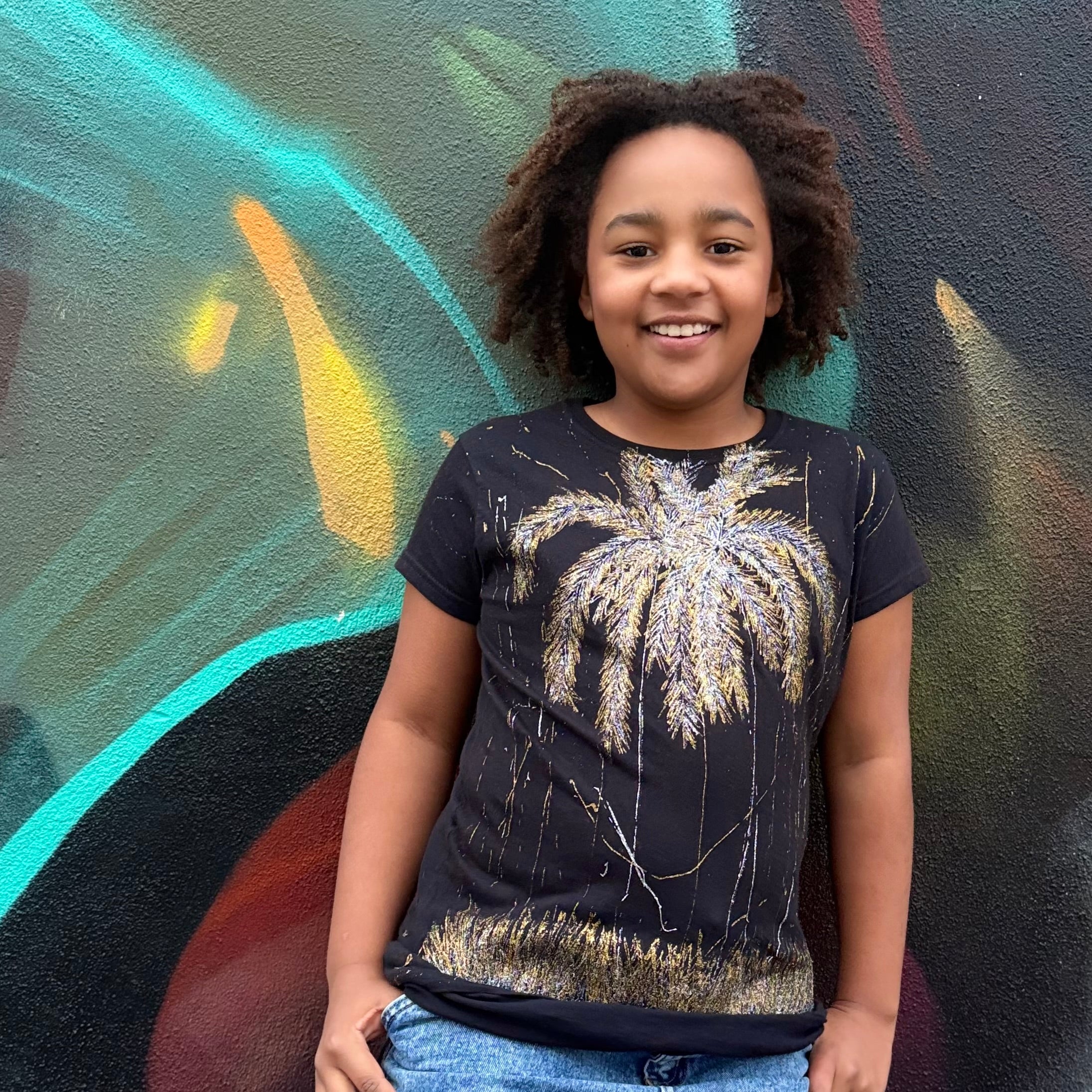 Sparkling Coconuts Hand-Painted T-Shirt – Wearable African Art Hoodie