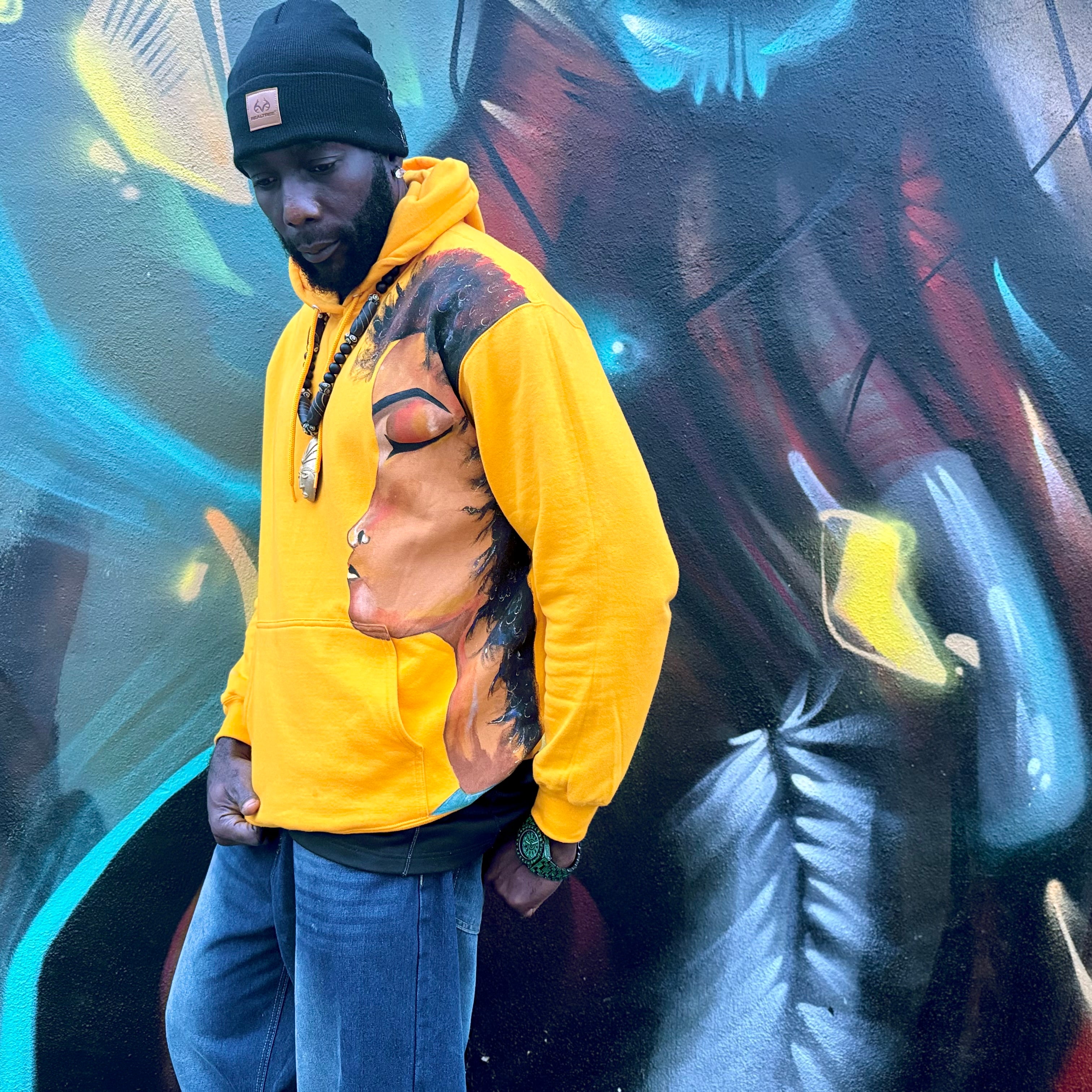 ZbenjAfrica African Beauty Portrait Hand-Painted Unisex Shirt Hoodie