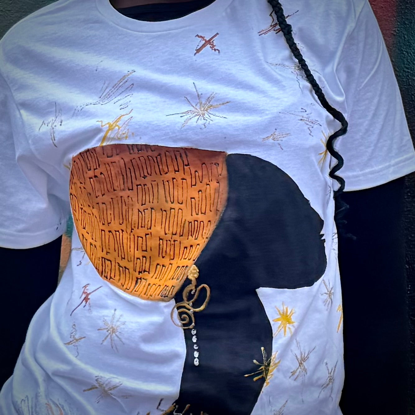 ZbenjAfrica Ghana Queen Portrait Hand-Painted T-Shirt and Hoodie