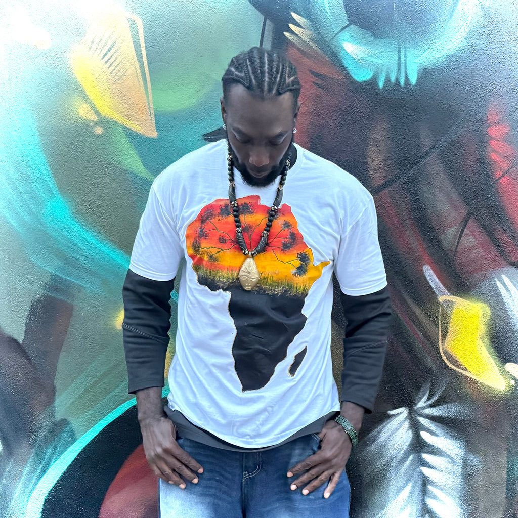 Africa Map Hand-Painted T-Shirt and Hoodie