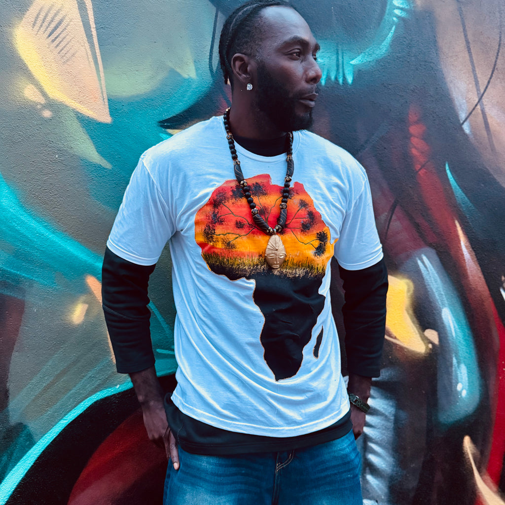 Africa Map Hand-Painted T-Shirt and Hoodie