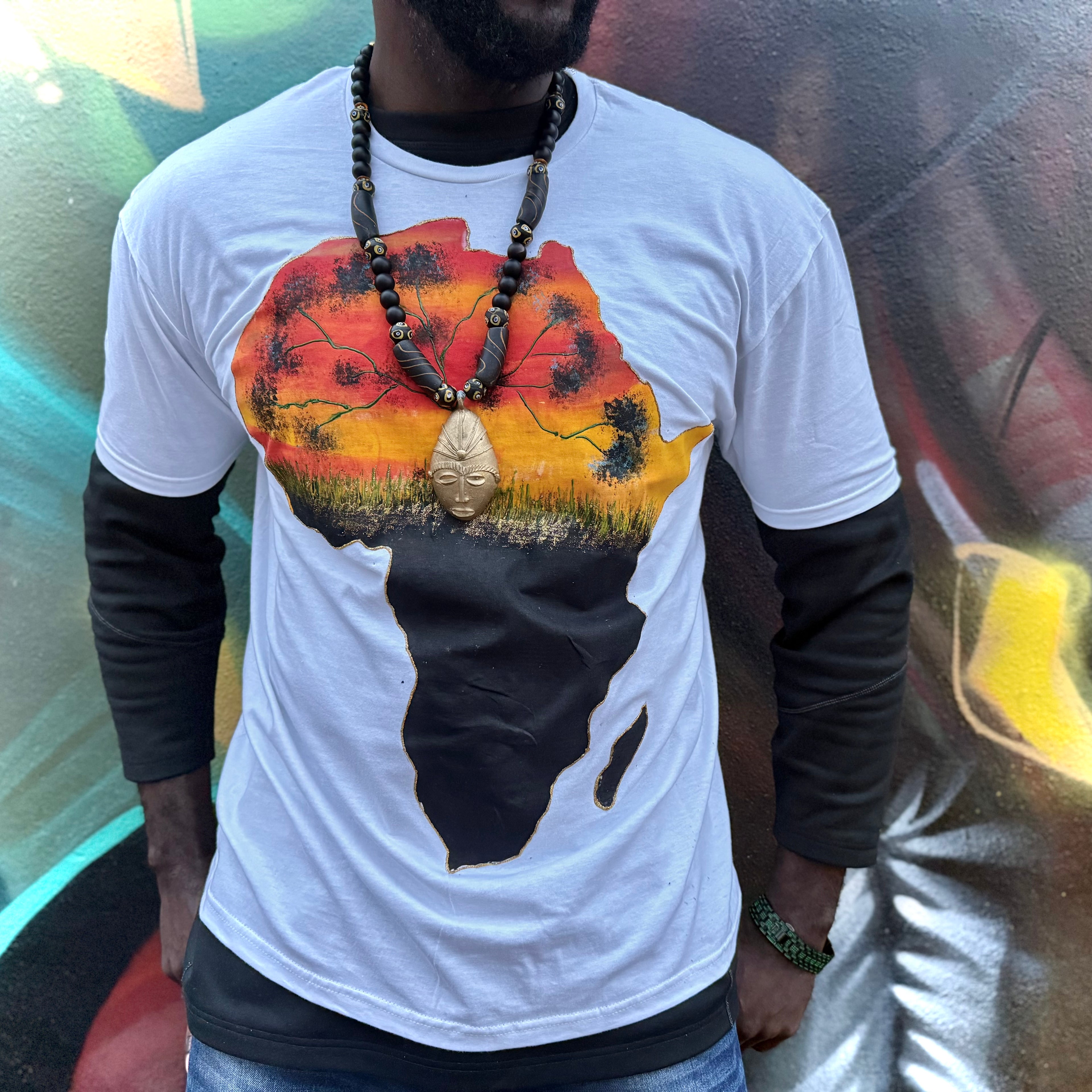 Africa Map Hand-Painted T-Shirt and Hoodie
