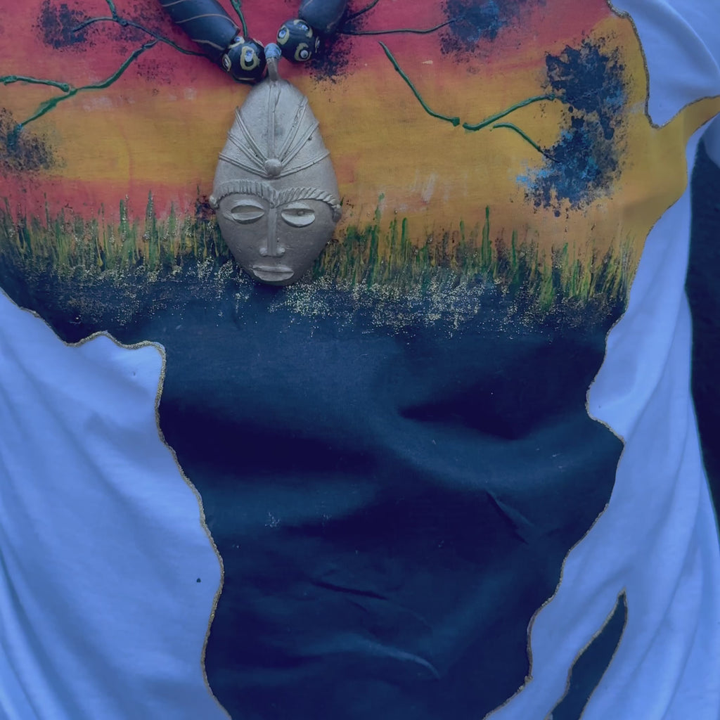 Africa Map Hand-Painted T-Shirt and Hoodie