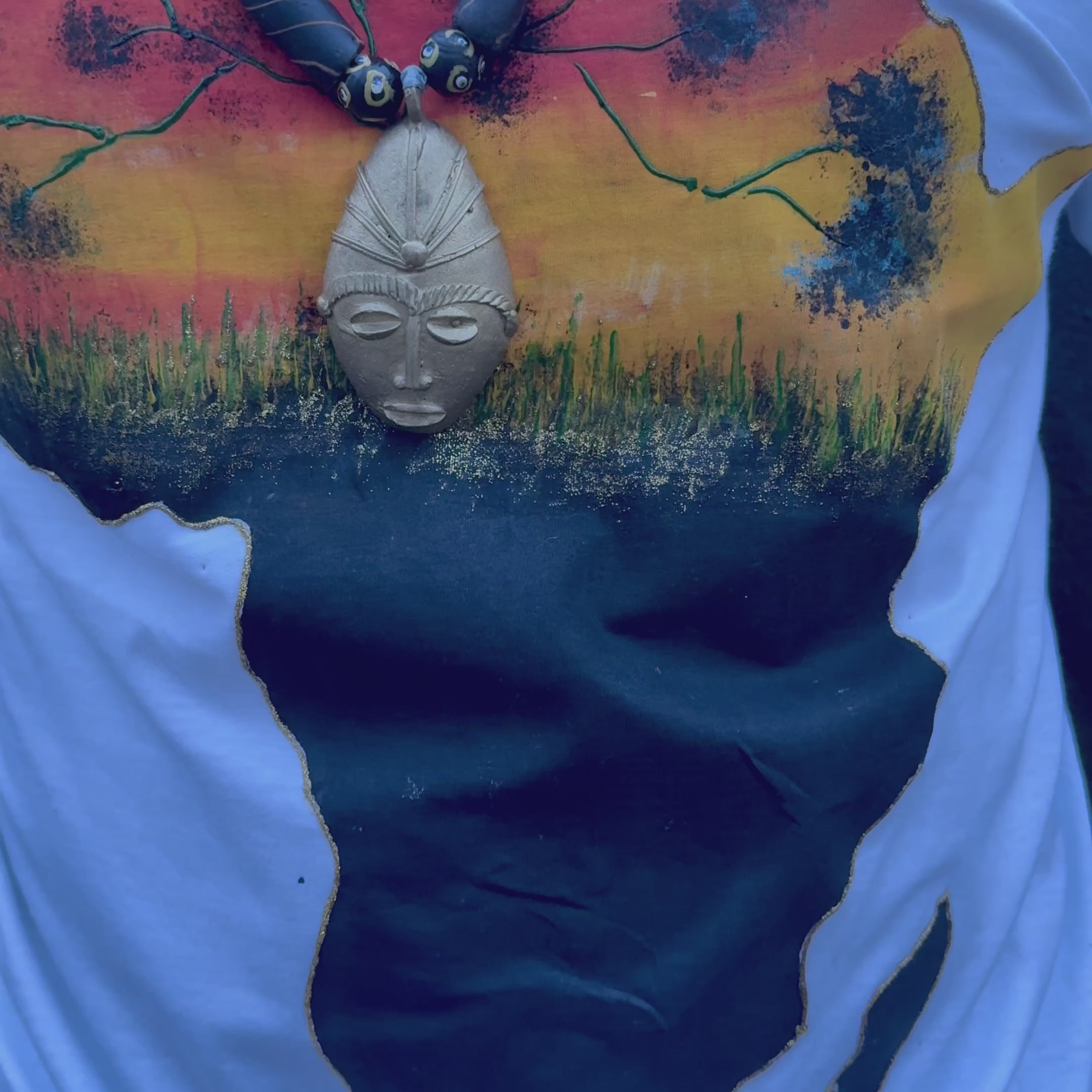 Africa Map Hand-Painted T-Shirt and Hoodie