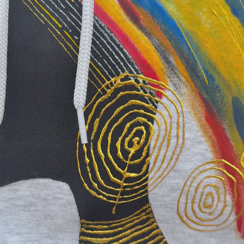 Rainbow Dancer Hand-Painted T-Shirt – Wearable African Art Hoodie