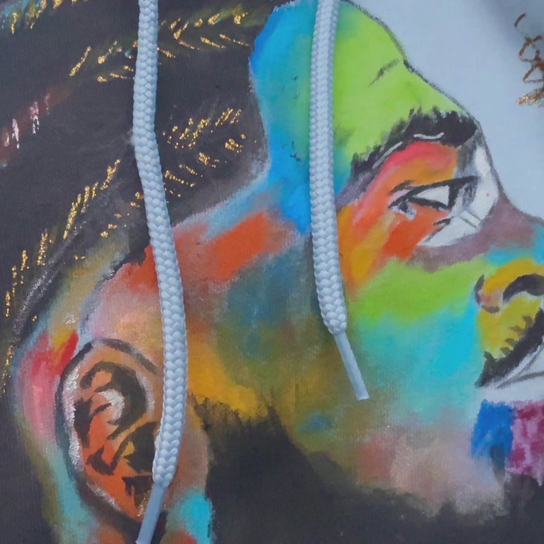 African Man Portrait Hand-Painted Unisex T-Shirt and Hoodie